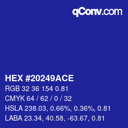 Farbcode: HEX #20249ACE | qconv.com