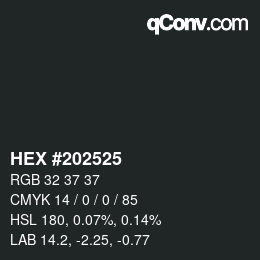 Color code: HEX #202525 | qconv.com