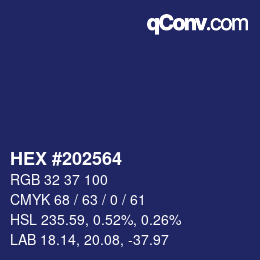 Farbcode: HEX #202564 | qconv.com