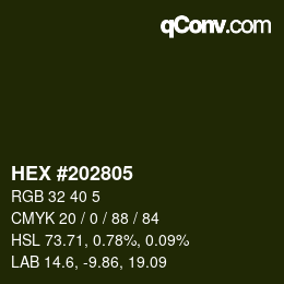 Color code: HEX #202805 | qconv.com