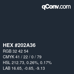 カラーコード: HEX #202A36 | qconv.com