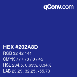 Color code: HEX #202A8D | qconv.com