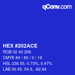 カラーコード: HEX #202ACE | qconv.com