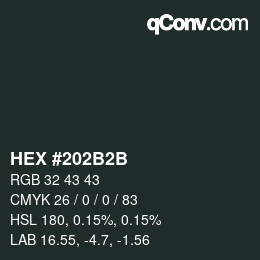 Color code: HEX #202B2B | qconv.com