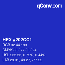 Color code: HEX #202CC1 | qconv.com