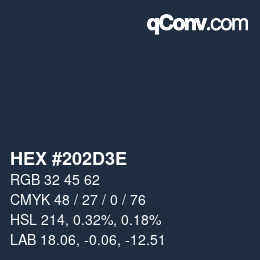 Color code: HEX #202D3E | qconv.com