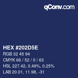 カラーコード: HEX #202D5E | qconv.com