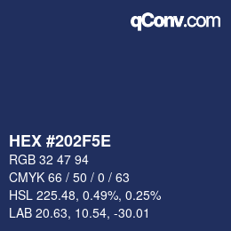 カラーコード: HEX #202F5E | qconv.com