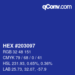 Color code: HEX #203097 | qconv.com