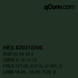 Color code: HEX #20312200 | qconv.com