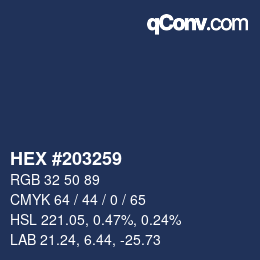 Color code: HEX #203259 | qconv.com