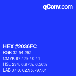 Código de color: HEX #2036FC | qconv.com