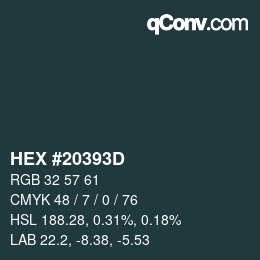 Código de color: HEX #20393D | qconv.com