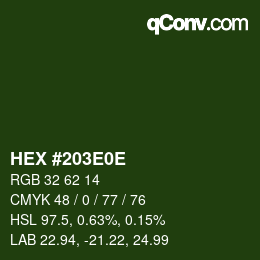 Color code: HEX #203E0E | qconv.com