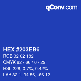 Color code: HEX #203EB6 | qconv.com