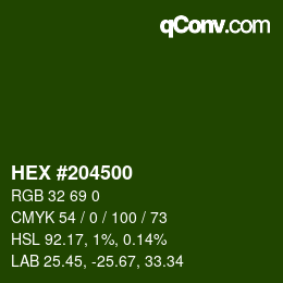 Color code: HEX #204500 | qconv.com