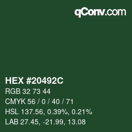 Código de color: HEX #20492C | qconv.com
