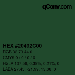 Código de color: HEX #20492C00 | qconv.com
