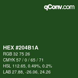 Color code: HEX #204B1A | qconv.com