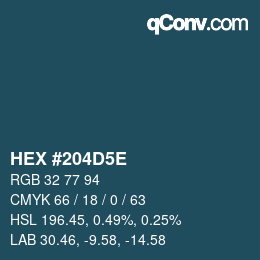 Color code: HEX #204D5E | qconv.com