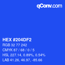 Color code: HEX #204DF2 | qconv.com