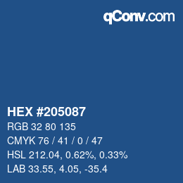 Color code: HEX #205087 | qconv.com
