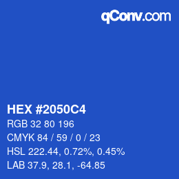 Color code: HEX #2050C4 | qconv.com