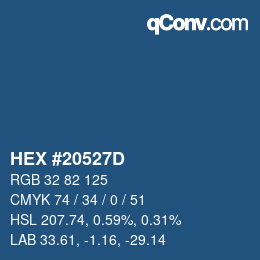 Color code: HEX #20527D | qconv.com