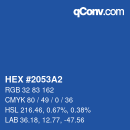 Color code: HEX #2053A2 | qconv.com