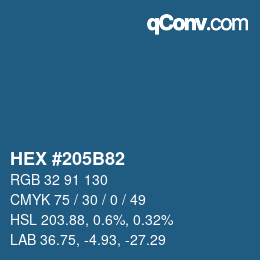 Color code: HEX #205B82 | qconv.com