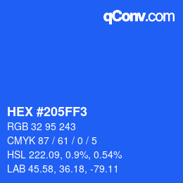 Color code: HEX #205FF3 | qconv.com