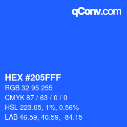 颜色代码: HEX #205FFF | qconv.com