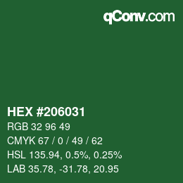 Color code: HEX #206031 | qconv.com