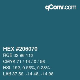 Color code: HEX #206070 | qconv.com