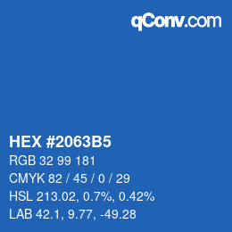 Color code: HEX #2063B5 | qconv.com