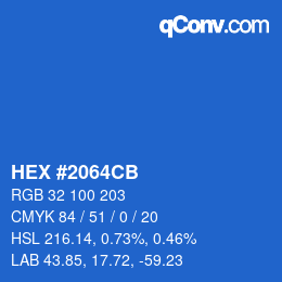 Color code: HEX #2064CB | qconv.com