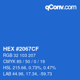 颜色代码: HEX #2067CF | qconv.com