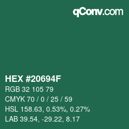 Color code: HEX #20694F | qconv.com