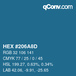 カラーコード: HEX #206A8D | qconv.com