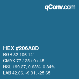 Color code: HEX #206A8D | qconv.com