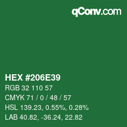 颜色代码: HEX #206E39 | qconv.com