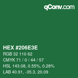 Color code: HEX #206E3E | qconv.com