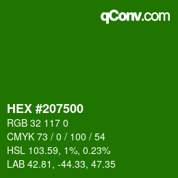 颜色代码: HEX #207500 | qconv.com
