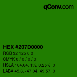 Color code: HEX #207D0000 | qconv.com