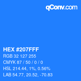 颜色代码: HEX #207FFF | qconv.com