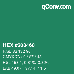 Color code: HEX #208460 | qconv.com