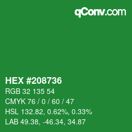 Color code: HEX #208736 | qconv.com