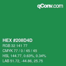 Color code: HEX #208D4D | qconv.com