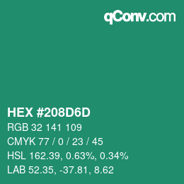 Color code: HEX #208D6D | qconv.com