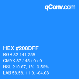Color code: HEX #208DFF | qconv.com